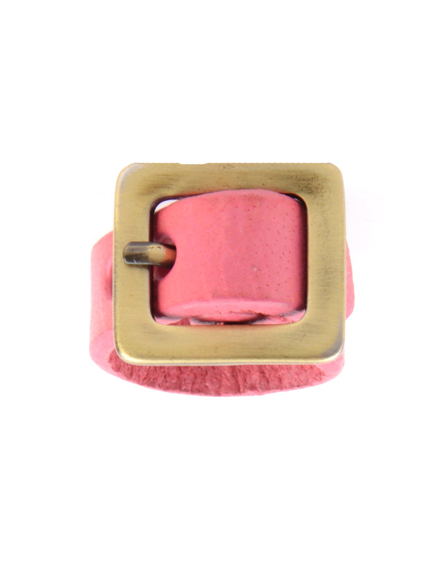 Bague en cuir rose