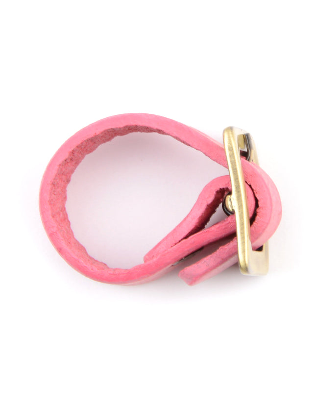 Bague en cuir rose