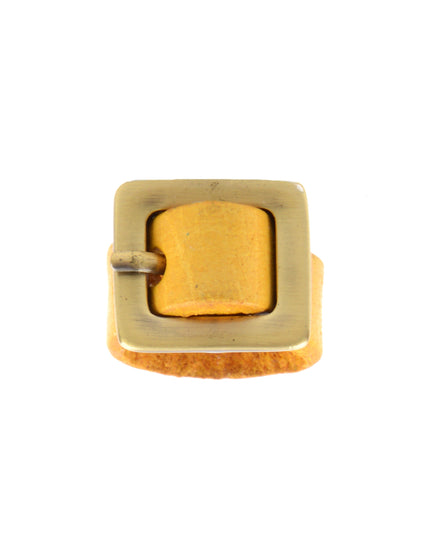 Bague en cuir jaune