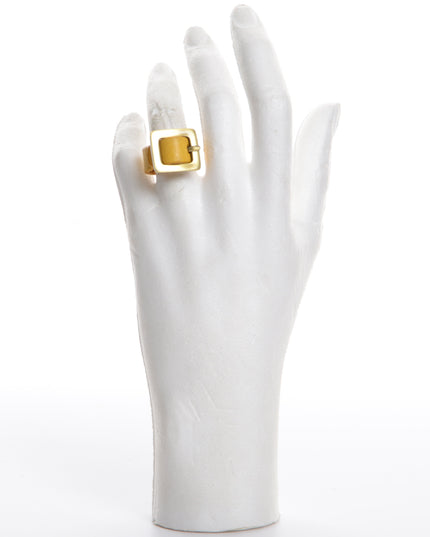 Bague en cuir jaune