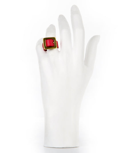 Bague en cuir bordeaux - Élégante et stylée