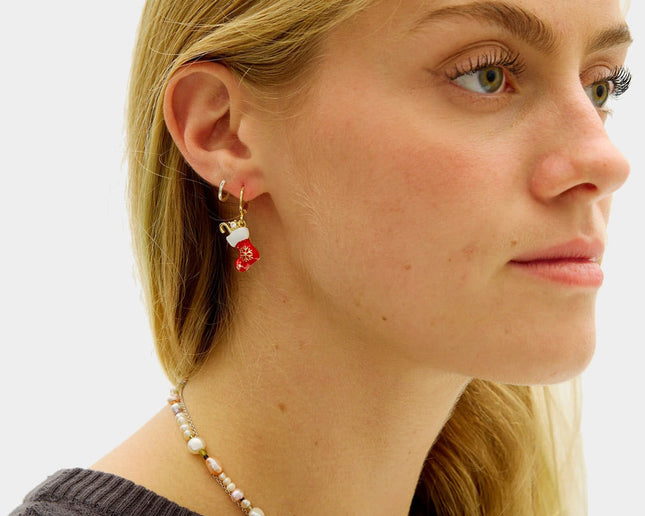 Boucles d'oreilles de Noël - Motif chaussette