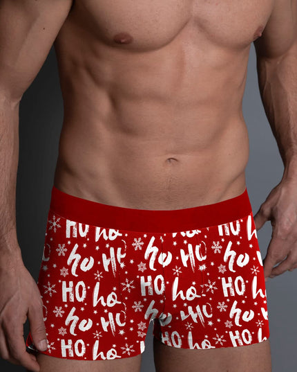 Boxers rouges de Noël pour hommes Ho Ho Ho