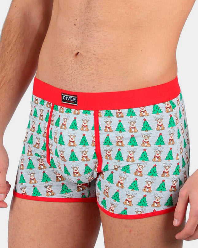 Boxers de Noël pour hommes avec rennes et sapins de Noël