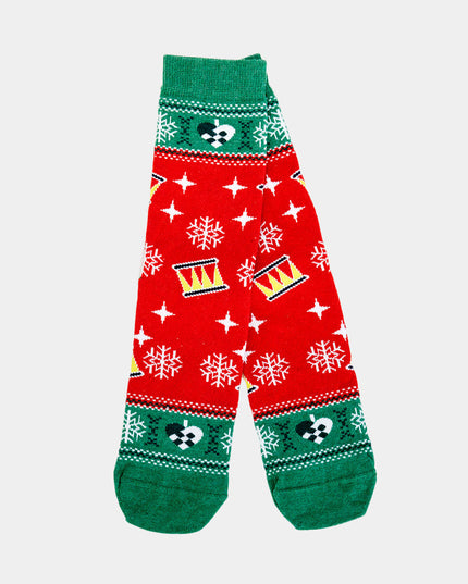 Chaussettes de Noël unisexes - Rouges et vertes avec sapin de Noël