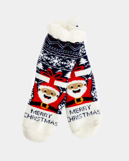 Santa Christmas Slipper Socks with Gift
