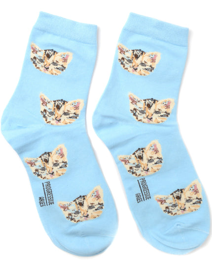 Chaussettes chat - Bleues amusantes