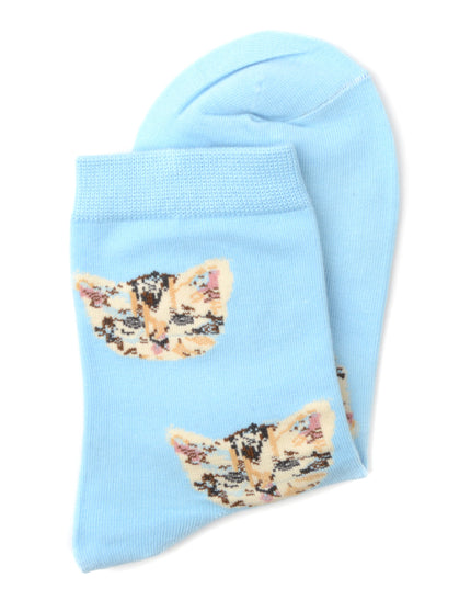 Chaussettes chat - Bleues amusantes