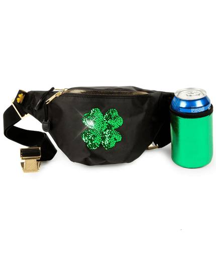 Sequin Clover Fanny Pack with Drink Holder