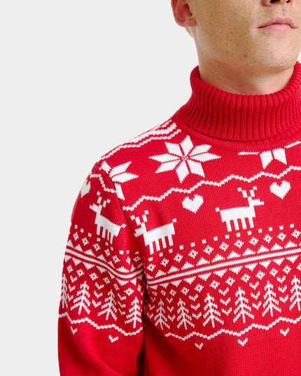 Pull de Noël pour homme « Groenlandais » à col roulé en coton biologique