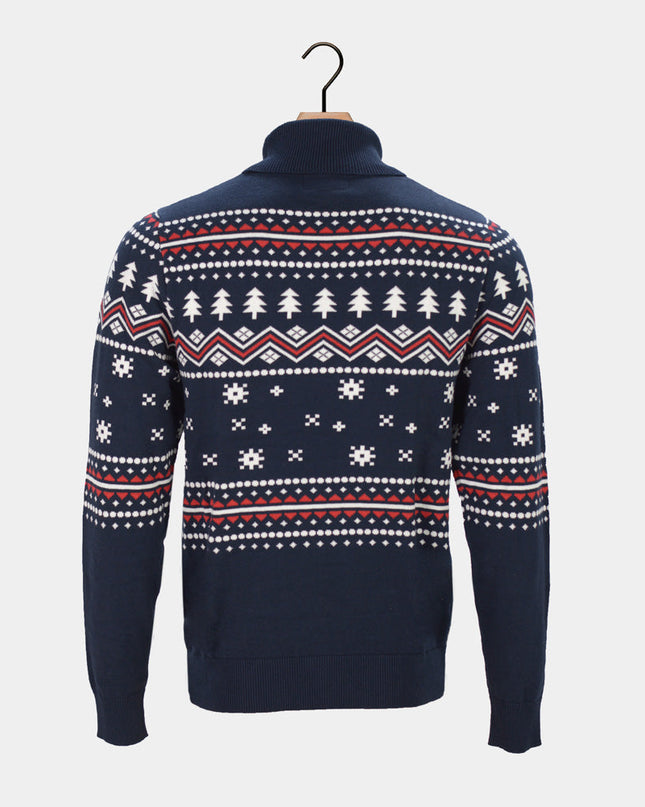 Pull en coton biologique à perles givrées pour homme, idéal pour Noël