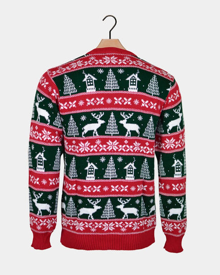 Pull rouge et vert « Joyeux Noël »