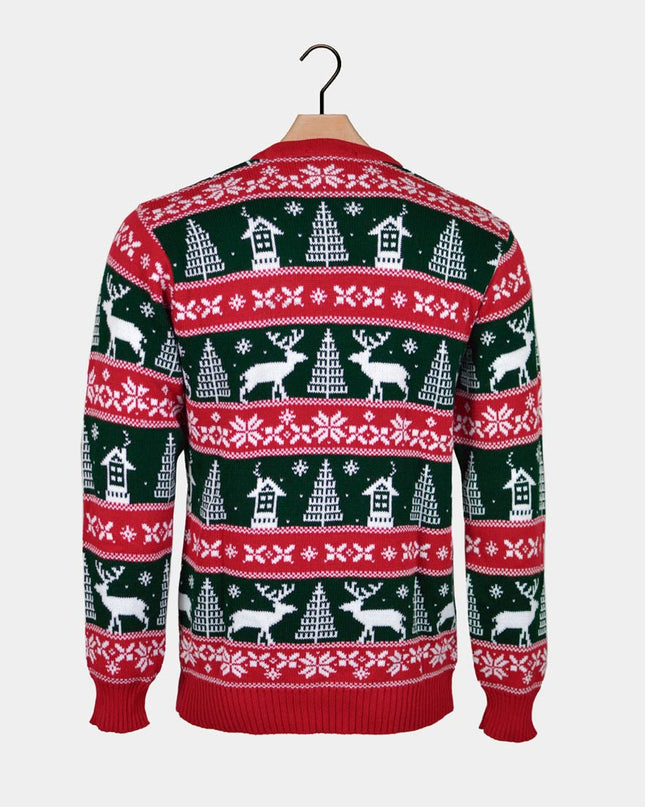 Pull rouge et vert « Joyeux Noël »