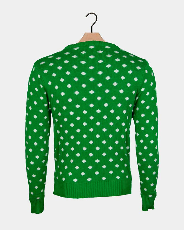 Pull de Noël 3D avec motif renne pour couples - Vert