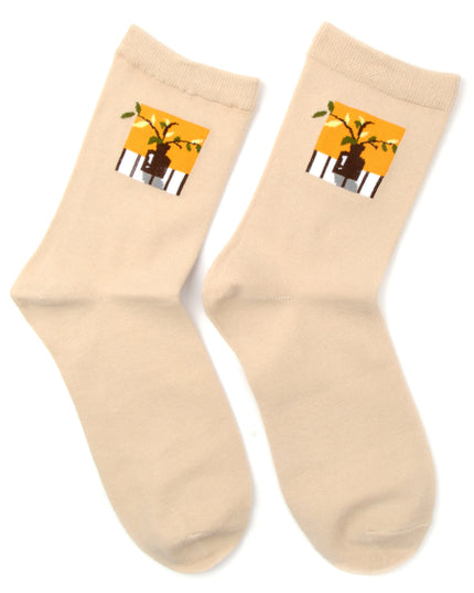 Fun Christmas Socks - Brown Still Life Design