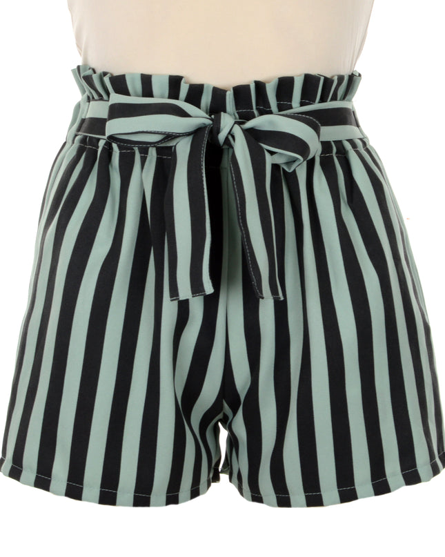 Short rayé vert