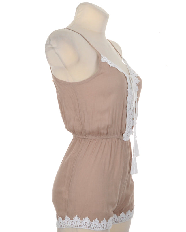 Combinaison en dentelle - Marron