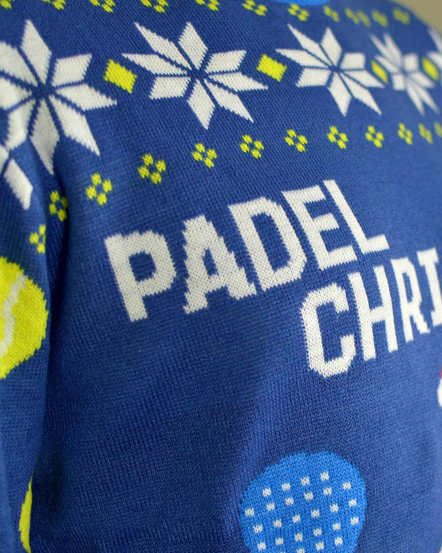 Pull de Noël bleu Padel