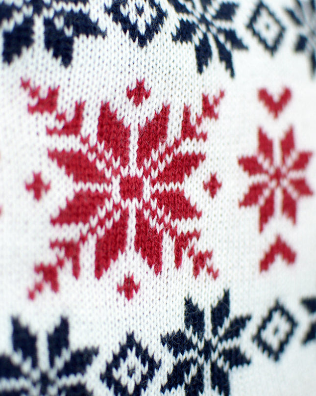 Pull de Noël pour couples avec Père Noël souriant et rennes