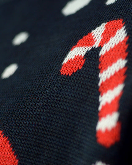 Pull de Noël bleu en pain d'épice pour femme