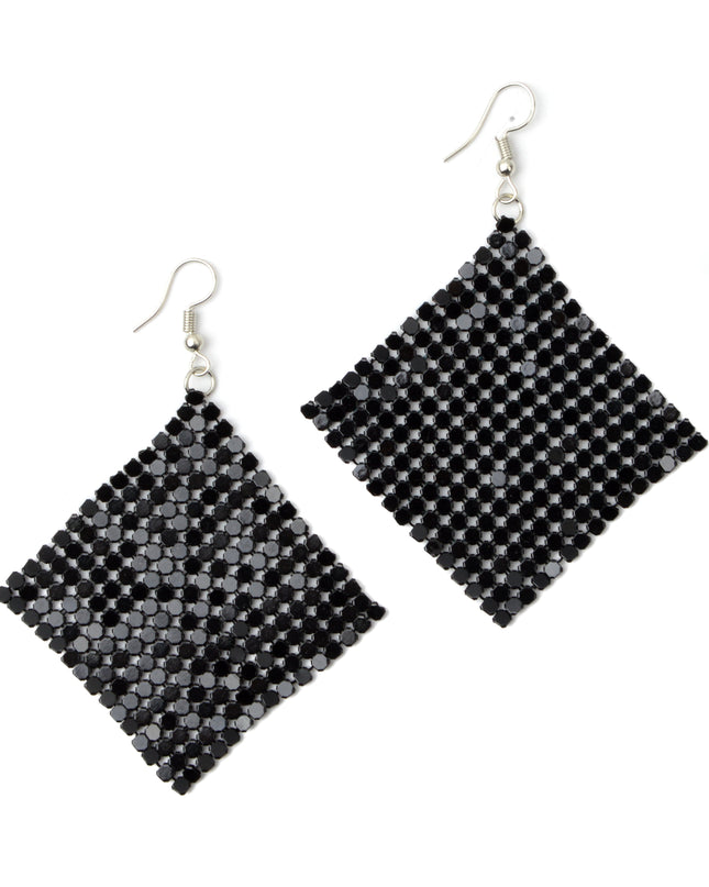 Boucles d'oreilles disco noires pour Noël