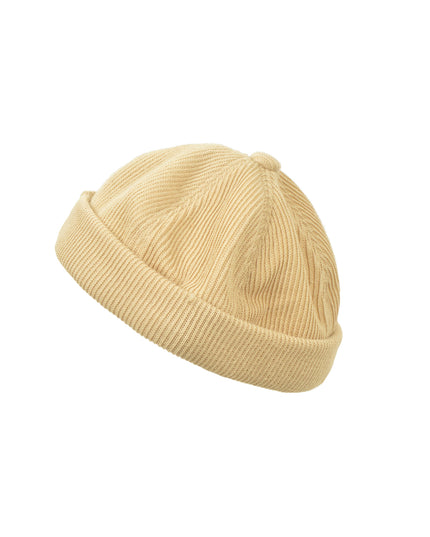 Bonnet Docker tricoté - Accessoires de Noël beiges