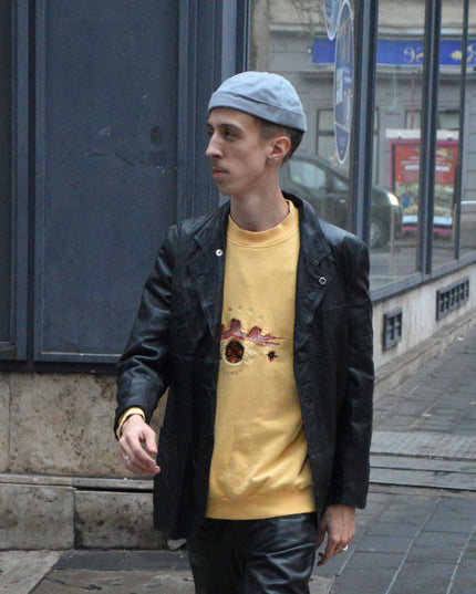 Bonnet Docker en velours côtelé gris clair - Style Noël