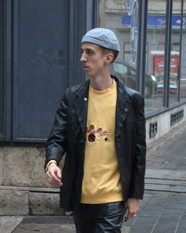 Bonnet Docker en velours côtelé gris clair - Style Noël