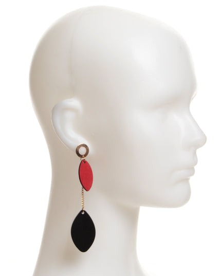 Boucles d'oreilles en bois en forme de feuille I