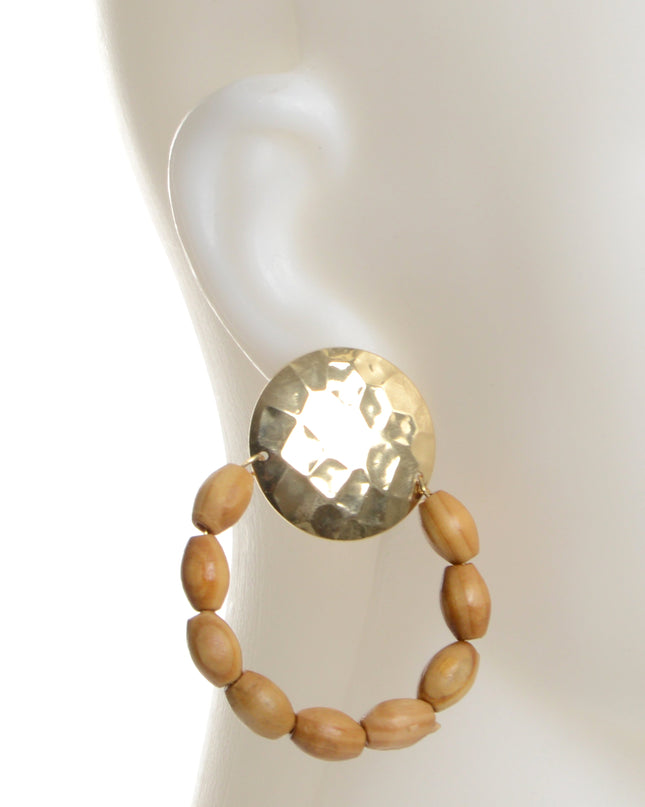 Boucles d'oreilles - Perles en bois