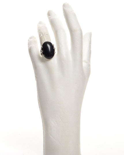 Bague noire - Forme ovale