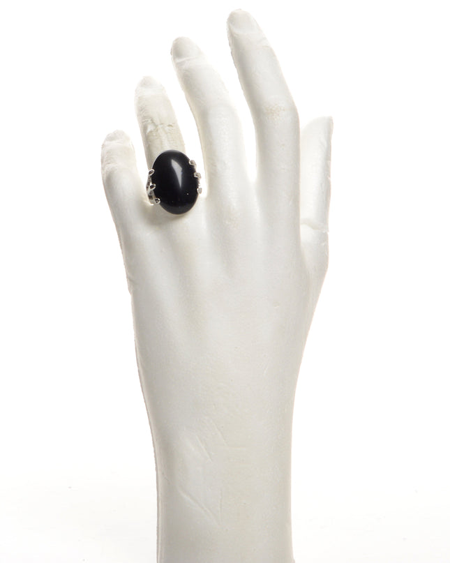 Bague noire - Forme ovale