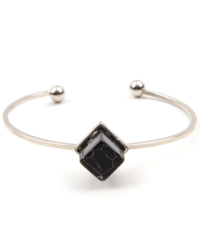 Bracelet en pierre - Cube noir