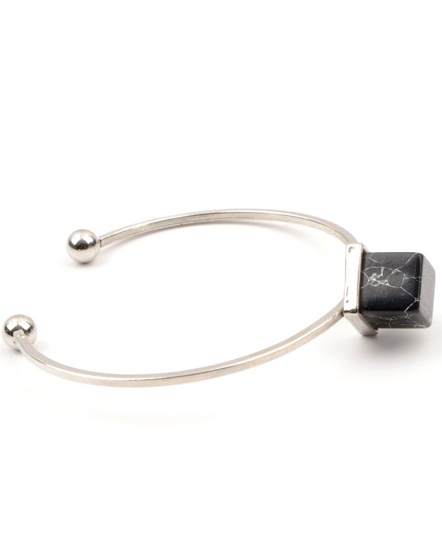 Bracelet en pierre - Cube noir