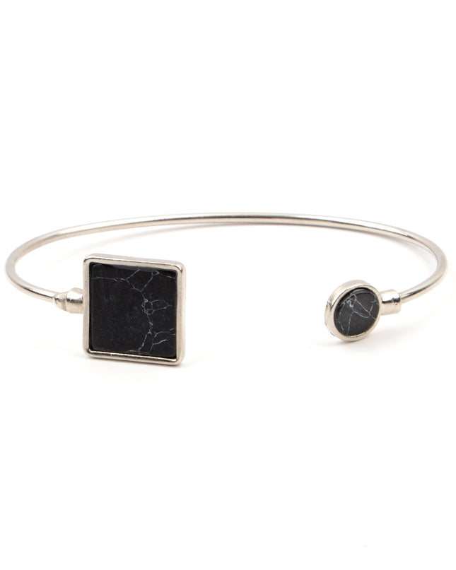 Bracelet en pierre - Carré noir