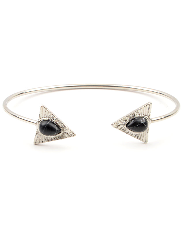 Bracelet en pierre - Triangle noir