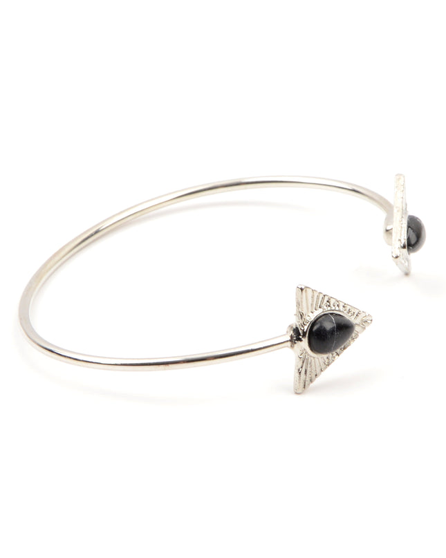 Bracelet en pierre - Triangle noir