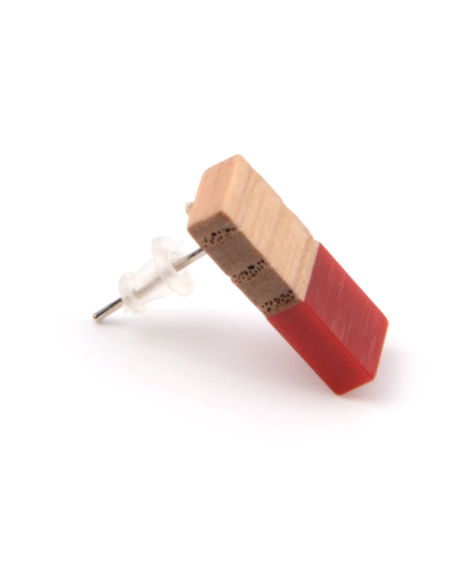 Boucles d'oreilles asymétriques bordeaux - Bijoux uniques pour les fêtes