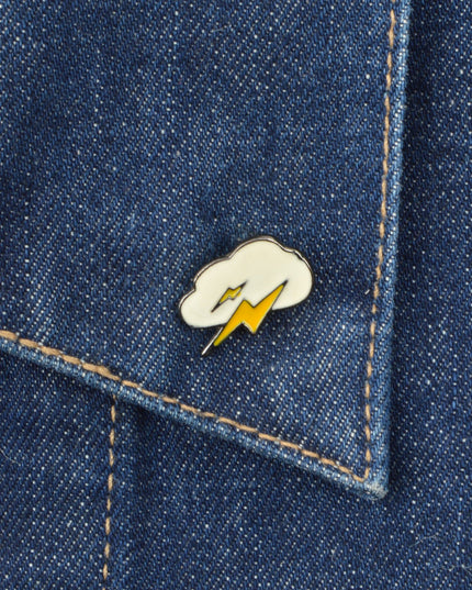 Broche nuage éclair - Accessoire amusant
