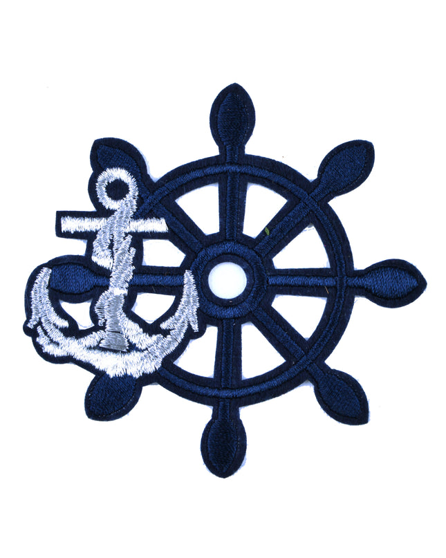 Écusson - Motif de roue de navire | Nautique et élégant