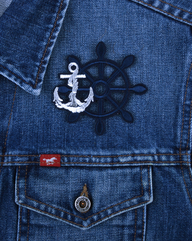 Écusson - Motif de roue de navire | Nautique et élégant
