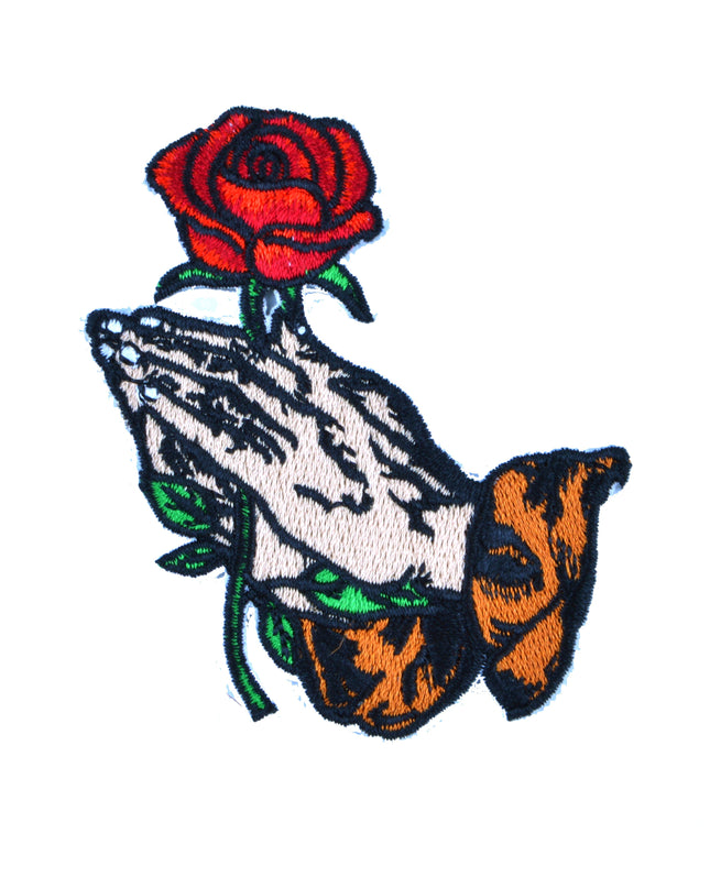 Écusson - Prière avec motif de rose