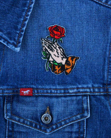 Écusson - Prière avec motif de rose