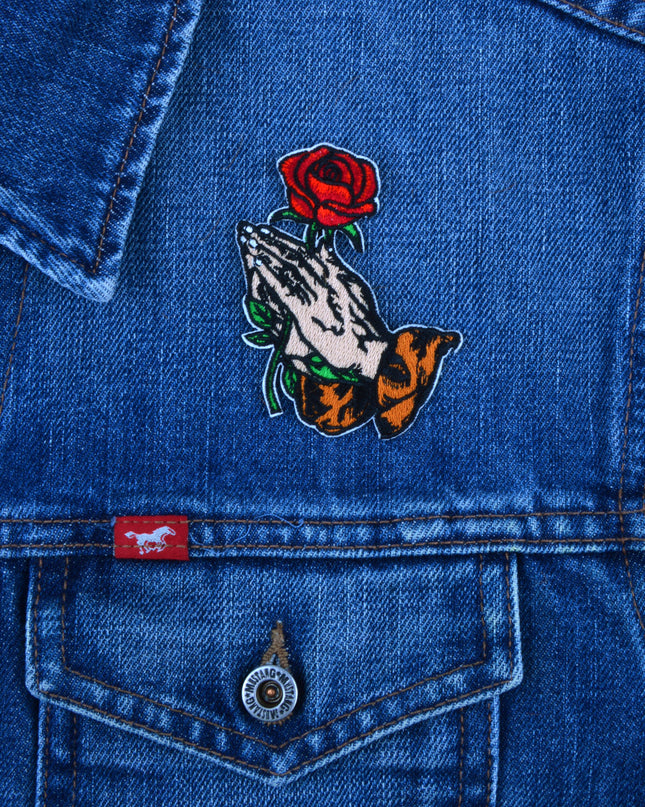 Écusson - Prière avec motif de rose