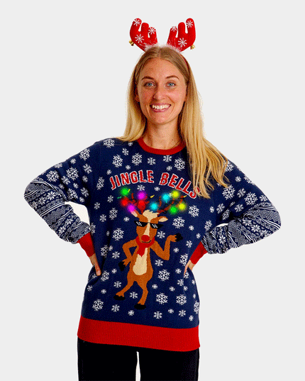 LED Lighted Jingle Bells Couple Christmas Sweater