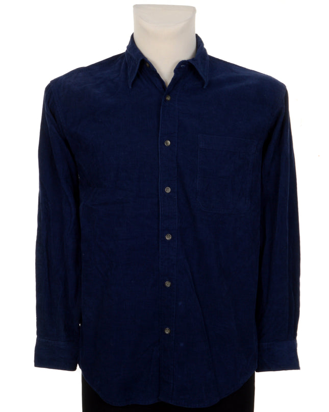Chemise vintage - Pull de Noël en velours côtelé bleu pour hommes et femmes