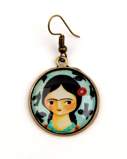 Boucles d'oreilles Frida Kahlo | Bijoux de Noël et d'Halloween pour femmes