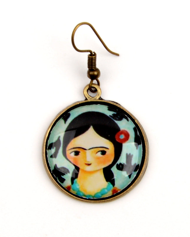 Boucles d'oreilles Frida Kahlo | Bijoux de Noël et d'Halloween pour femmes