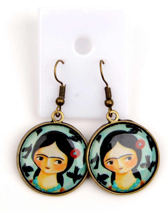 Boucles d'oreilles Frida Kahlo | Bijoux de Noël et d'Halloween pour femmes