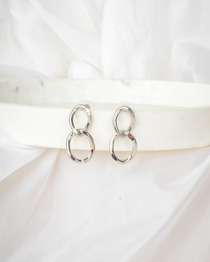 Boucles d'oreilles à chaîne argentée